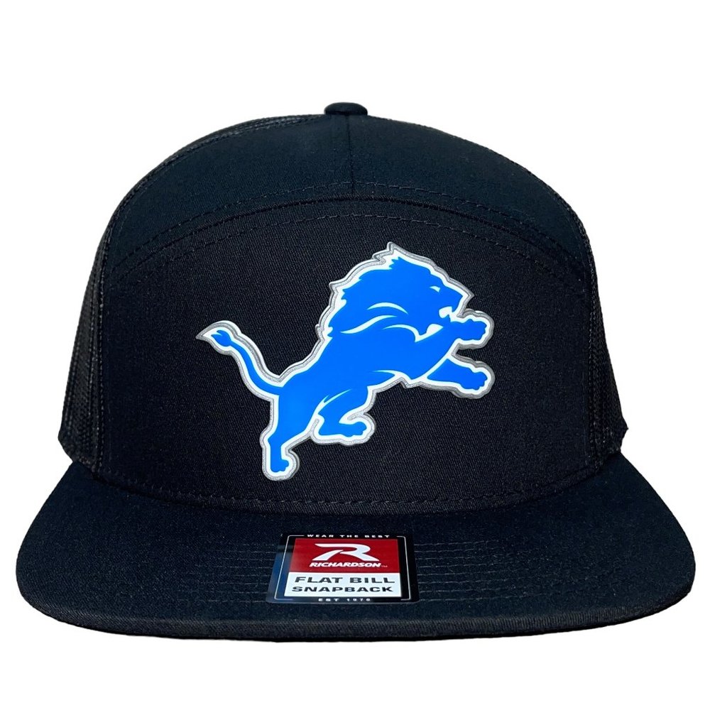 Detroit Lions 3D Snapback Seven-Panel Trucker Hat- Black